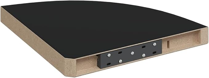 Floating Corner Shelves Set of 2, Black Wall Mounted for Living Room Bedroom, 13.8 Inch MDF Display Shelves with Invisible Bracket, Easy Install Modern Corner Floating Shelf