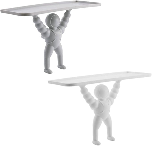 LIFKOME 2pcs Cosmetics Storage -Mounted Storage Rack Bathroom Shelf Modern Decorative