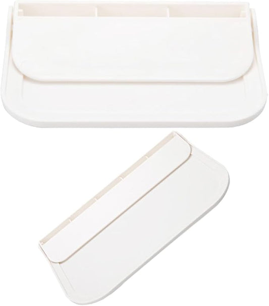 2pcs Foldable Adhesive Wall Shelf for Bathroom and Bedroom, Space-Saving Small and Large Floating Storage Racks for Soap, Towels, and Toiletries Organization