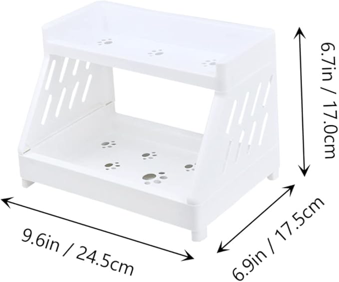 Housoutil Home Use Desktop Cosmetics Storage Rack Two Organizer for Sundries Makeup and Office Supplies Easy to Clean Space-saving Design for Bathroom and Vanity