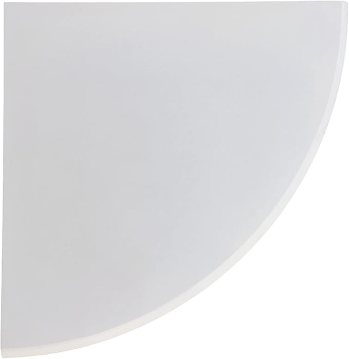 White Marble Corner Shower Shelf for Bathroom, 9'' x 9'' x 0.8'' Faux Marble Corner Shelves for Bathroom Wall Mounted Both Side Polished (1, White)