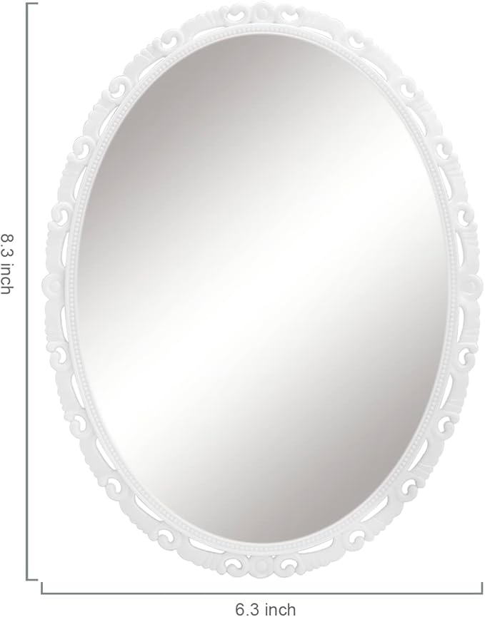 ARTLYMERS Magnetic Locker Mirror, Real Glass Small Mirrors for Lockers with Magnetic Backing, School Locker, Bathroom, Household Refrigerator, Locker Accessory or Office Cabinet (White)