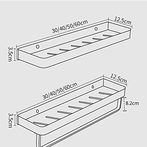 Bathroom Shelf Bathroom Shelf Wall Shelves Shelf Aluminum Black Bathroom Corner Shelf Wall Mounted Black Aluminum Kitchen Storage Holder Floating Shelves (Color : Light Grey)