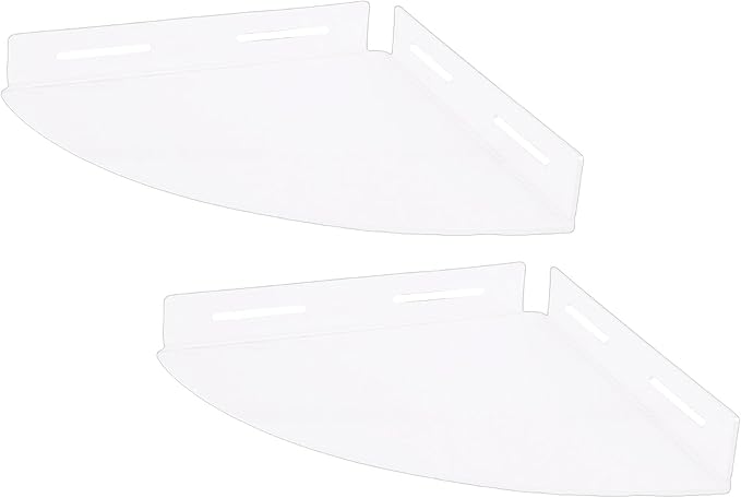 YWBL-WH Acrylic Corner Floating Shelves, Strong Load Bearing Wall Mounted Bathroom Shelf, No Drill Adhesive Storage Organizer with Minimalist Design, for Modern Scandinavian Industrial (Transparent)