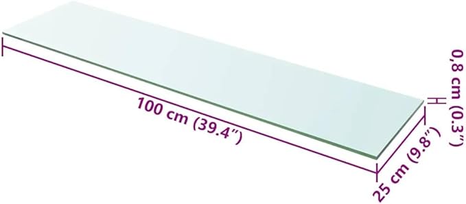 Set of 2 Tempered Glass Floating Shelves, 39.4 x 9.8 Inch Wall Mounted Display Shelf for Living Room, Bedroom, Office, Clear Modern Storage Ledge
