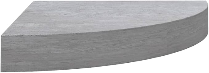 Corner Floating Shelf Wall Mounted Concrete Gray 13.7"x13.7"x1.4" Honeycomb MDF & Metal Bathroom Living Room Storage Organizer Display Shelves