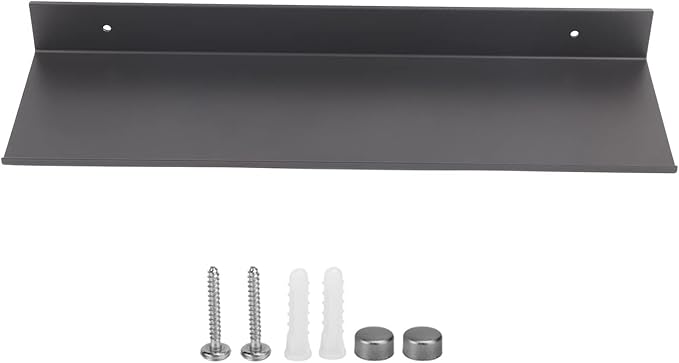 Qinlorgo Wall Mounted Bathroom Shelf, Space Aluminum Storage Rack Organizer, Smooth Edges Shelf for Kitchen, Bathroom & Hotel (40cm)