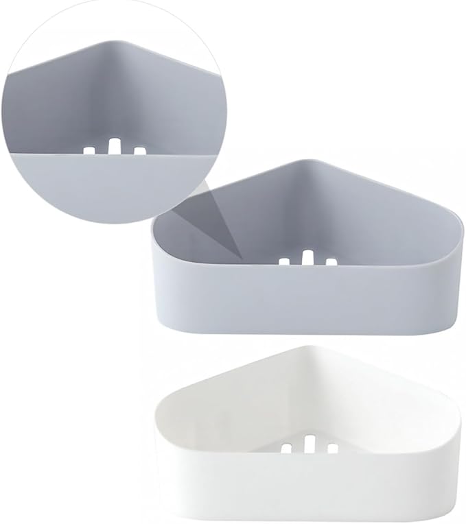 Garneck Wall-Mount Storage Rack Bathroom Shelf Organizer Kitchen Storage Shelf Plastic Draining Rack 2Pcs Set for Bathroom