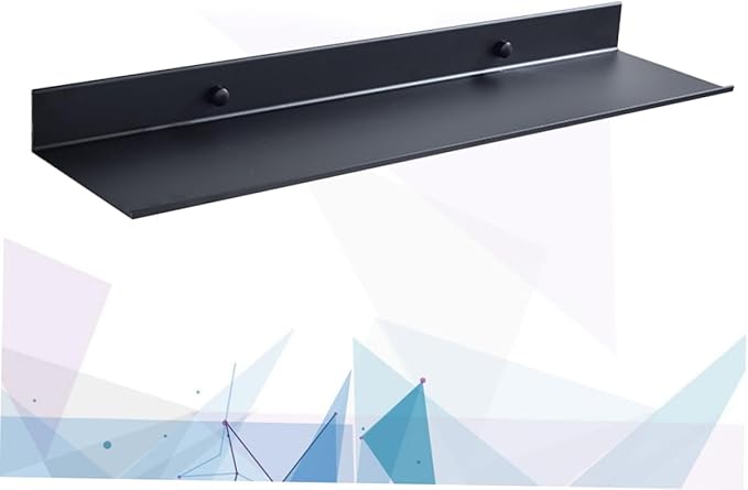 Holibanna Black Floating Bathroom Shelf Wall Mount Storage Rack Space-Saving Rustproof Aluminum Organizer for Cosmetics Perfume and Accessories Easy to Install