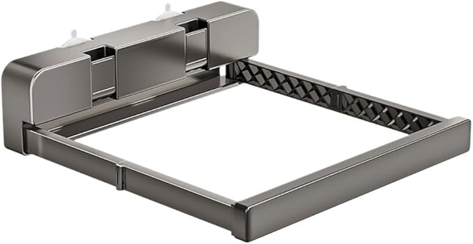 Telescopic Suction Cup Storage Rack for Bathroom - Foldable Wall-mounted Shelf with Strong Adhesion, Space-saving Design for Tiles and Glass