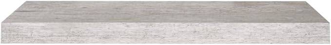 Floating Wall Shelf Concrete Gray 23.6x9.3x1.5 Invisible Mount Display Rack for Living Room Bedroom Office Decor Modern Storage Shelves