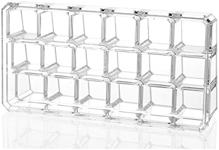 Kamay's Acrylic Transparent Rectangular 18 Grids Lipstick Nail Polish Eyebrow Brush Display Rack (SF-18 Grids)