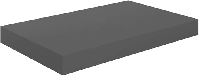 Floating Wall Shelves 2 Pack High Gloss Gray Modern Display Rack with Invisible Mounting System for Home Decor, Living Room, Office, 15.7x9.1 Inches, Holds 11lb Each