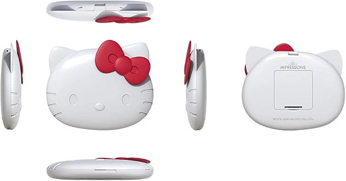 Impressions Vanity Hello Kitty Kawaii Compact Mirror with Touch Sensor Switch for Purse, LED Makeup Mirror with 2X Magnifying Top and Adjustable Brightness (White)
