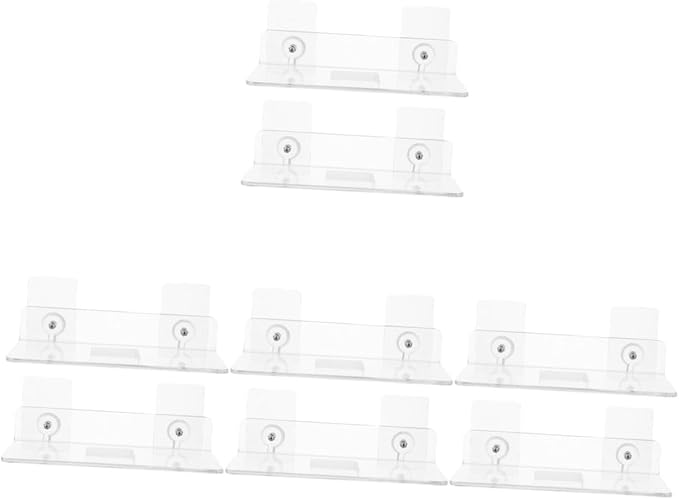 COHEALI 4sets Wall Mounted Acrylic Storage Shelf for Bathroom Kitchen Minimalist Sundries Holder with Smooth Edges No Drilling Required Modern Design 2pcs*4