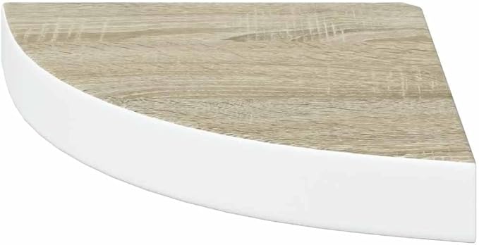 Wall Corner Shelf Set of 4, Floating Shelves for Bedroom Living Room, Modern Oak and White Honeycomb MDF Wood Corner Shelving Unit for Home Decor