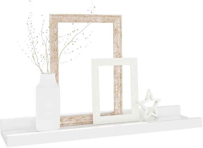 Wall Shelves 2 pcs High Gloss White 15.7x3.5x1.2 Inches Modern Floating Shelves for Living Room Bathroom Kitchen Storage Display Organizer