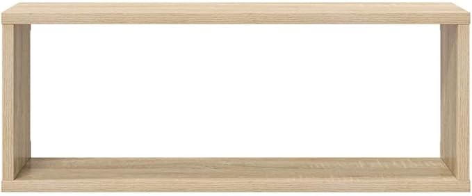 Set of 2 Floating Wall Shelves, Sonoma Oak Wood Storage Cubes for Living Room Bedroom, Decorative Modern Display Shelving Units for Books Plants