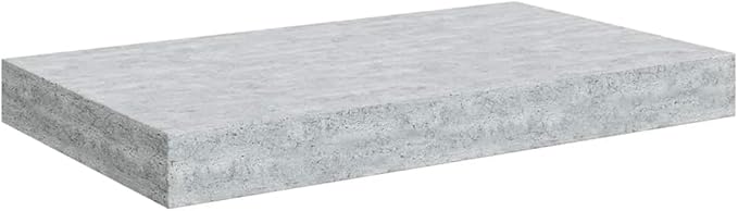 Floating Wall Shelves Set of 4, Concrete Gray Modern Invisible Mounting Display Shelves for Living Room Bedroom, 15.7x9.1 Inches, Durable MDF and Metal Frame, Easy Installation, Holds 11 lbs Each