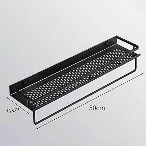 ZTBH Bathroom Divider Black Wall-Mounted Bathroom Shelf, Shelf Storage Rack Bathroom Hardware Sets (Color : 50cm-1)