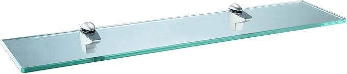 XVL Glass Shelf 23.6 Inch Bathroom Tempered Glass Rack Brushed Nickel GS3004AX