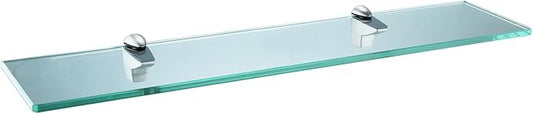 XVL Glass Shelf 23.6 Inch Bathroom Tempered Glass Rack Brushed Nickel GS3004AX