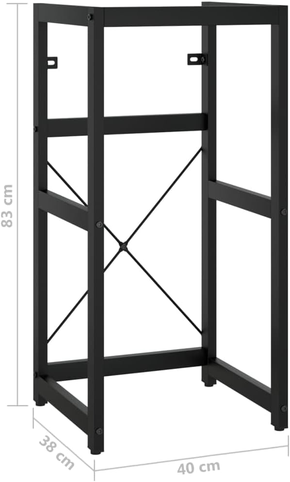 vidaXL Bathroom Washbasin Frame Household Washroom Furniture Modern Vanity Units Wash Stand Console Sink Frame Storage Rack Black Iron