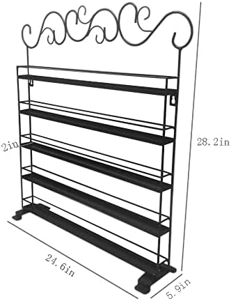 FixtureDisplays® Black Metal Nail Polish Mountable 5 Tier Organizer Display Rack Essential Oil Rack 16034-BLACK