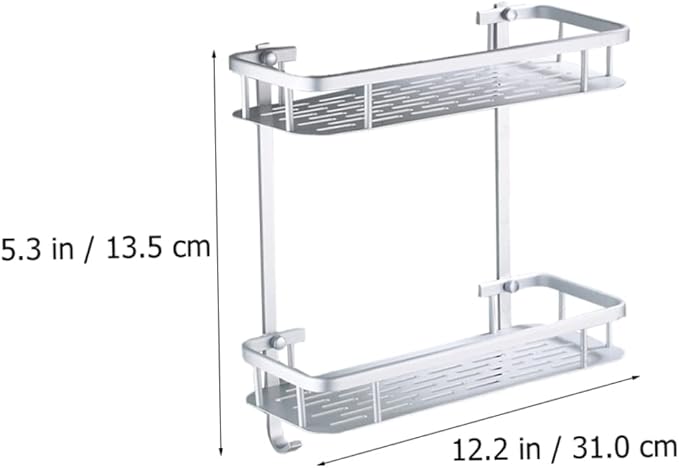 2tier Bathroom Shelves Wall Organizer Double Storage Rack Kitchen Storage Bathroom Shelf