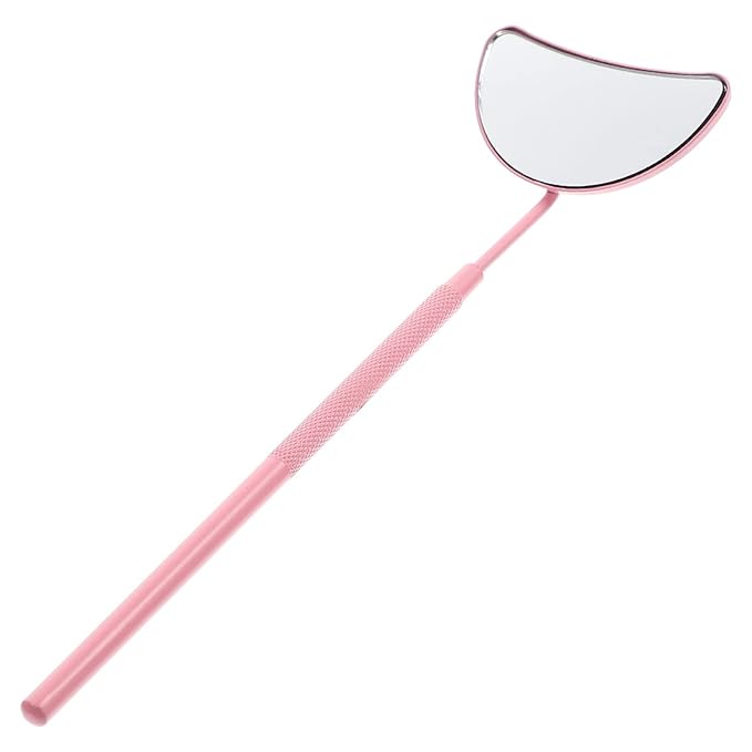 Eyelash Inspection Mirror Clear Glass Mirror Eyelash Extension Mirrors Handheld Mirrors Lash Mirror for Lash Tech Half-moon Shape Eyelash Mirrors Lash Mirror Small Mirror Tool