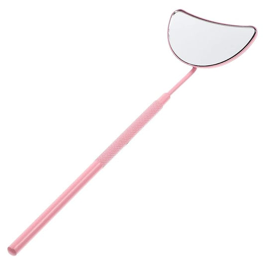 Eyelash Inspection Mirror Clear Glass Mirror Eyelash Extension Mirrors Handheld Mirrors Lash Mirror for Lash Tech Half-moon Shape Eyelash Mirrors Lash Mirror Small Mirror Tool