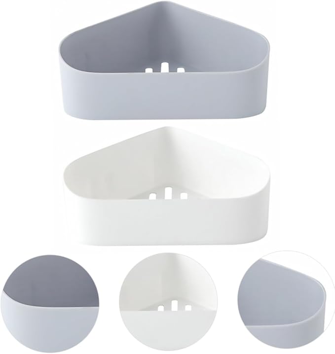 Hemobllo 2pcs Modern White Bathroom Shelves Wall-Mounted Rack Over-the-Toilet Storage Shelf