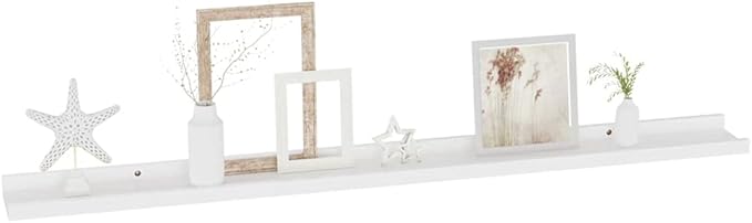 Wall Shelves 4 pcs White 39.4x3.5x1.2 Inches MDF Floating Shelves for Living Room Bedroom Storage Display Organizer Modern Decorative Shelving Units