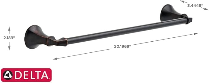 DELTA FAUCET Rubber Limited 76418-RB Ashlyn 18-in Wall Mount Towel Bar Bath Hardware Accessory in Venetian Bronze