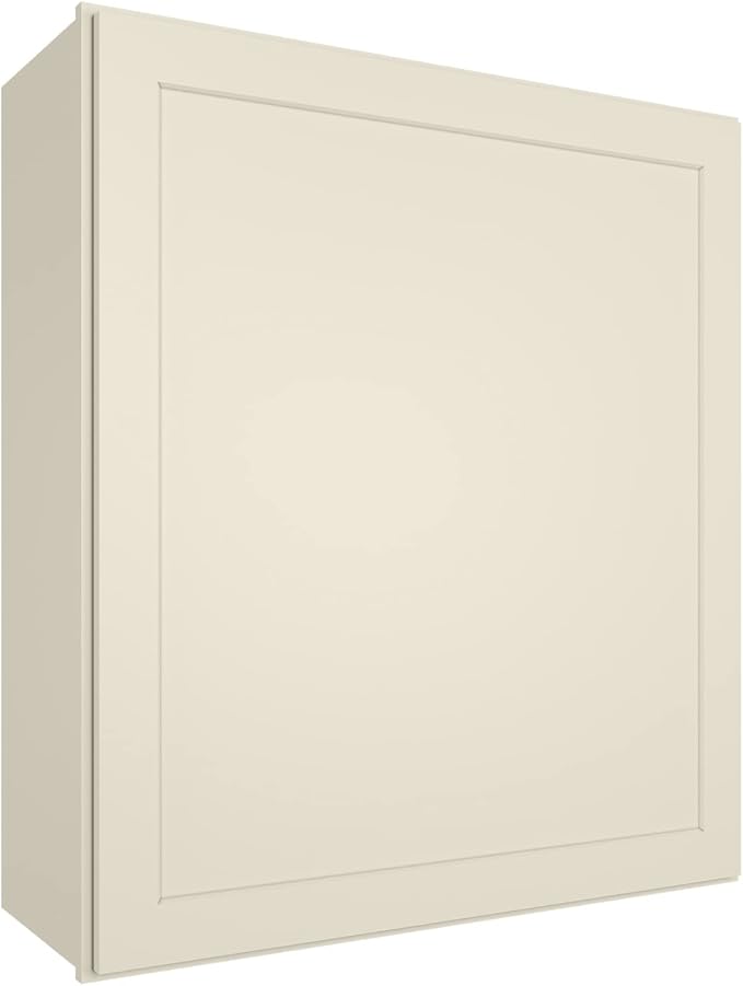 ROOMTEC Wood Wall Cabinet,RTA Single Door Medicine Cabinet with Adjustable Shelves and Soft-Close Door for Kitchen, Bathroom, and Laundry. 12" D*21" W*30" H, Shaker Antique White