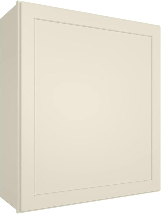 ROOMTEC Wood Wall Cabinet,RTA Single Door Medicine Cabinet with Adjustable Shelves and Soft-Close Door for Kitchen, Bathroom, and Laundry. 12" D*21" W*30" H, Shaker Antique White
