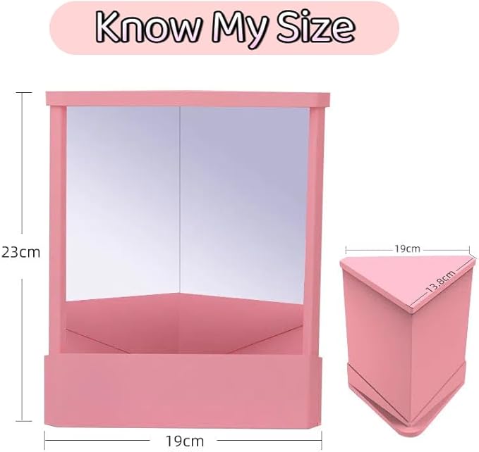 Non-Reversing Mirror with Real Image Reflection - Beveled Standing Cosmetic Inverted Mirror for Makeup, Hair Styling, Grooming, Facial Correction