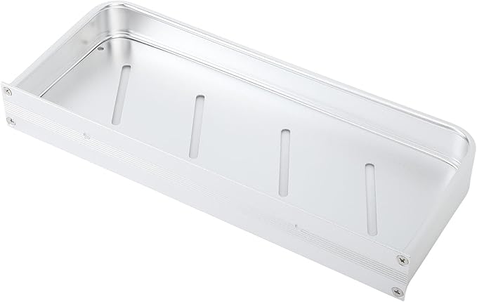 Tbest Wall Mounted Bathroom Storage Rack, Space Aluminum Shelf for Bathroom with Hooks, Drill Mounted Toilet Storage Shelf (30cm)