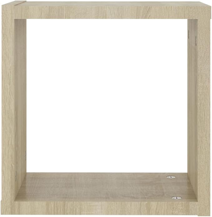 Wall Cube Shelves 2 Pack Sonoma Oak Floating Shelves 11.8x5.9x11.8 Inches for Living Room Bedroom Kitchen Display Storage Organizer Modern Wood Shelving