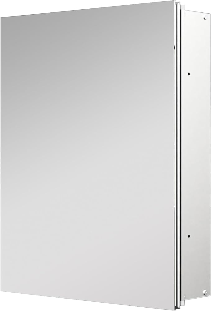 16"x20" Aluminum Medicine Cabinet, Bathroom Cabinet with Mirror,Firm and Durable, Waterproof and Rust-Proof, Recessed or Surface Mount,Assembly Required
