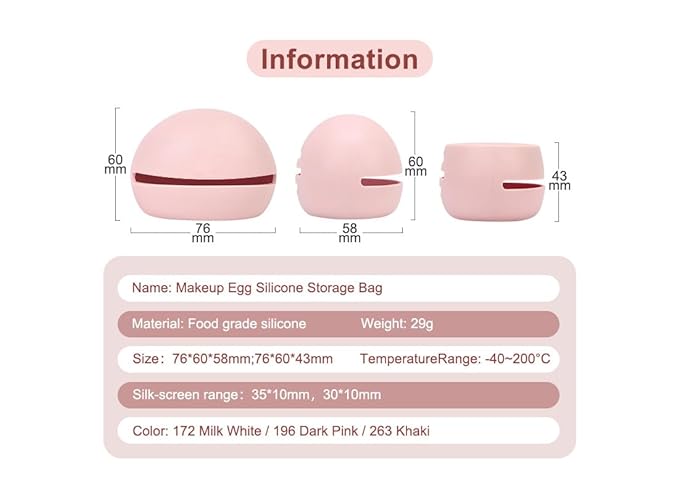 Womens Soft Silicone Travel or Daily Makeup Sponge Holder, Dust-proof Portable Cosmetic Face Beauty Makeup, Soft and Eco-Friendly Silicone Beauty Make up Organizer (1, Upgrade Dark pink)