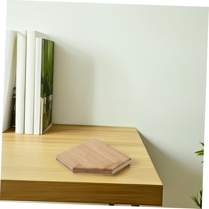 ULTECHNOVO 2pcs Wall Mounted Corner Shelves Rustic Bamboo Floating Shelves for Bathroom Kitchen Living Room Storage Easy Install Triangular Design