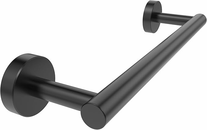 RARXTR 12 Inches Matte Black Towel Bar for Bathroom Kitchen Hand Towel Holder Dish Cloths Hanger SUS304 Stainless Steel RUSTPROOF Wall Mount (Matte Black 12-inch)