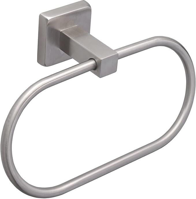 TocTen Towel Ring/Hand Towel Rack - Thicken SUS304 Stainless Steel Bathroom Hand Towel Holder Heavy Duty Unique Oval Hand Towel Hanger Wall Mounted for Bathroom Kitchen Sink (Brushed Nickel)