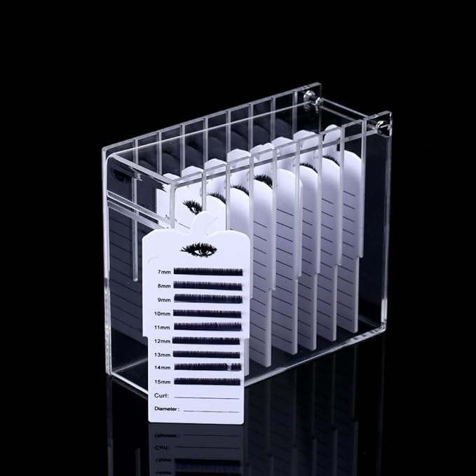 8 Layers Acrylic Eyelash Storage Organizer, Cosmetic Makeup Container Box, Clear Case Cabinet Display Used for Eyelash Salons (8 Layers)