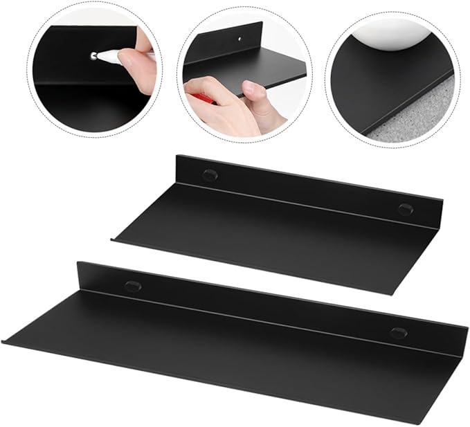 OUNONA 5sets Metal Bathroom Shelves Wall Mounted Storage Racks for Bathroom Easy Installation Stylish Design Space Saving Organization for Home Decor 2pcs*5