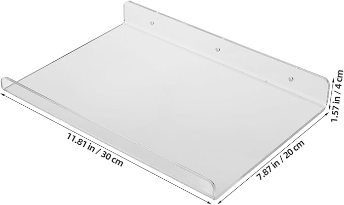Hemobllo Acrylic Floating Shelf for Bathroom Clear Wall Mounted Storage Rack Small Easy Installation No Drilling Required for Organizing Toiletries Cosmetics and More