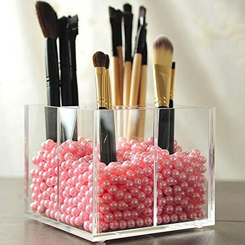 Makeup Beads for Brushes, Art Faux Pearls, 1500 Piece Round Pink Pearl Beads to Hold Makeup Brush, Lipstick, Mascara, Eyeliner, 8mm