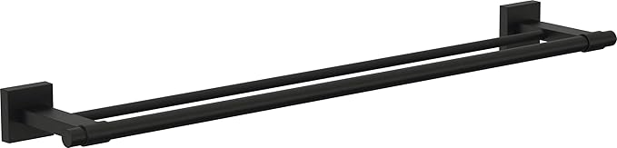Franklin Brass Maxted (1-Pack) 24" Towel Rack for Bathroom, Matte Black Double Towel Bar for Bathroom Wall Towel Holder Rod Wall Mounted Bathroom Accessories MAX25-FB