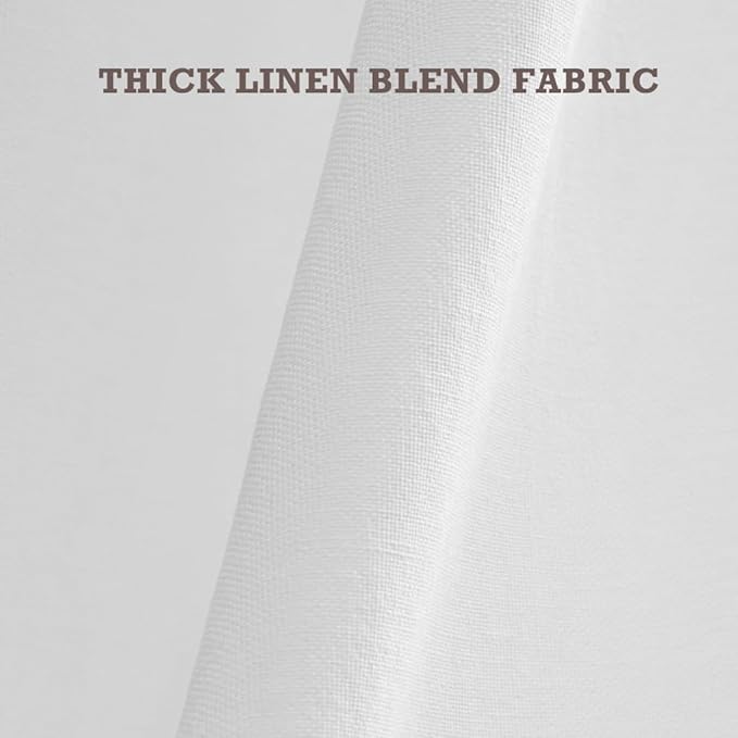 Felisa White Farmhouse Boho Shower Curtain with A Ruffle Hem, Linen Blend Shower Curtain for Bathroom,72"x72"
